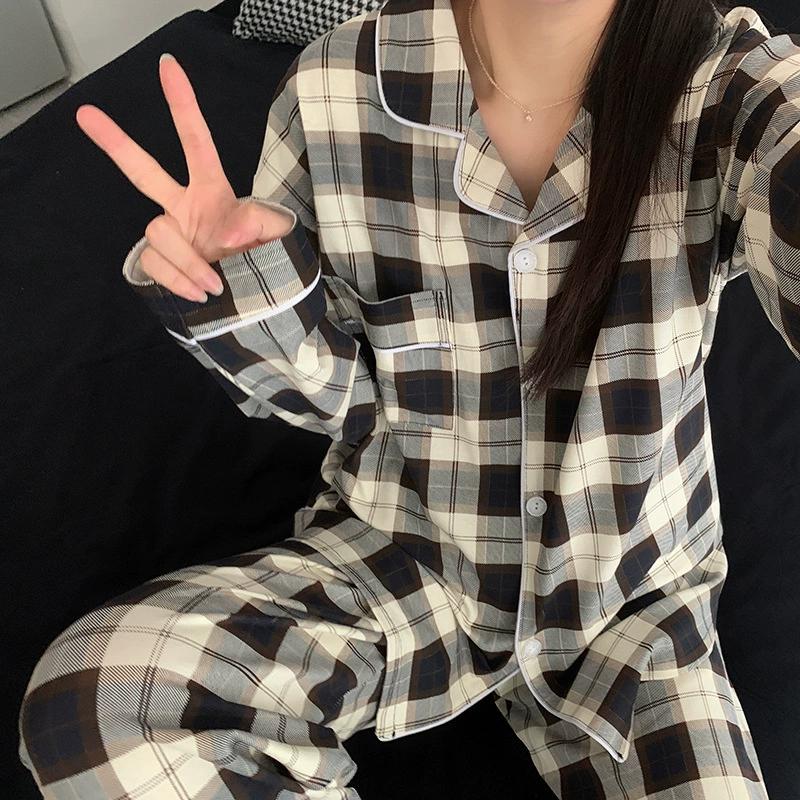 Pijama de Damă Stil Dulce pentru Acasă, Primăvară și Toamnă, de Înaltă Calitate, cu Mânecă Lungă, Costum care Poate fi Purtat în Afara Dormitorului