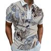 Herren Frühling und Sommer Kurzarm Freizeit Poloshirt Herrenmode Persönlichkeit Bedrucktes Reißverschluss Revers Poloshirt