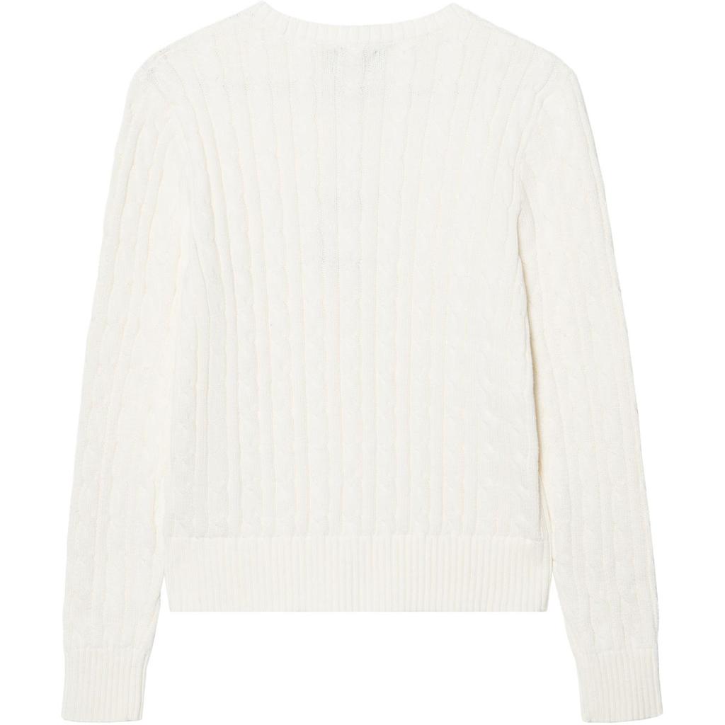 Maglione Polo Ralph Lauren PE25 Tinta Unita Girocollo Manica Lunga Maglia Top Bambino Bianco 313901316-011