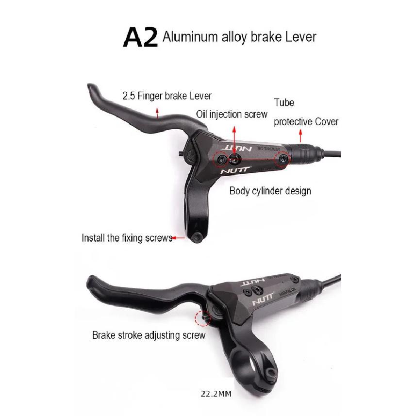 NUTT 800/1400mm Bicicletă MTB frână Hidraulică Disc frână bicicletă clemă ghidon 22.2MM Ghidon Rotor 160mm Set frână față și spate