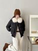 New big fur collar short small down jacket women's soft heart puffs bread jacket white duck down thickened