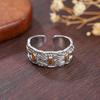 Unisex Niche Design Seven Grains Rice Auspicious Open-End Ring