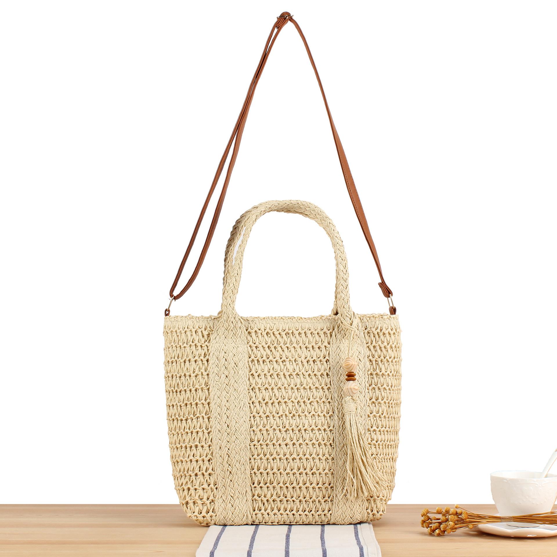 

Premium Handwoven Instagram-Trendy Sleek Casual Woven Bag - Chic Stylish for Work Commute, Versatile Everyday Use & Summer-Ready Beach Vacation бежевый