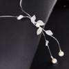 Ladies Pearl Leaves Chain Necklace