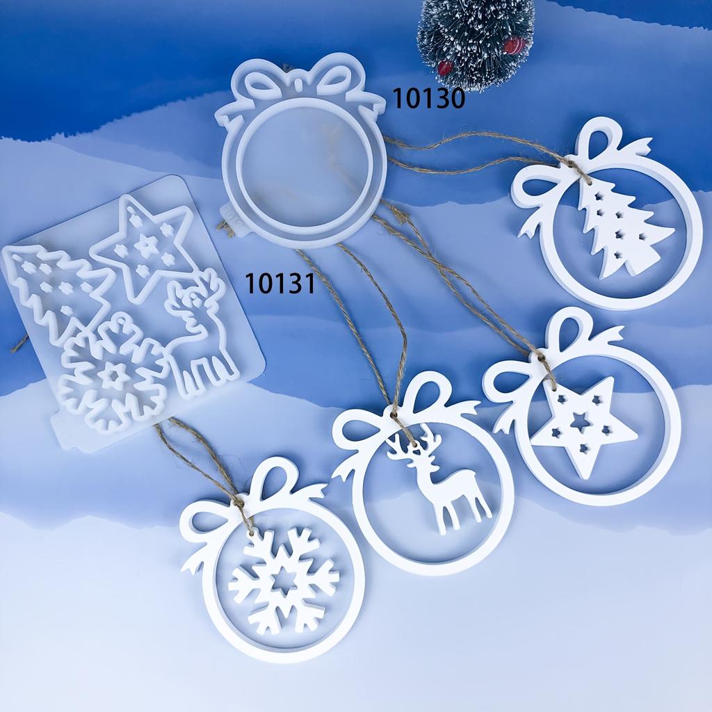 2 Pcs Set, Christmas Silicone Mold Set, Elk and Snowflake Pattern, Suitable for DIY Wall Decorations, Candle Holders and Home Decorations