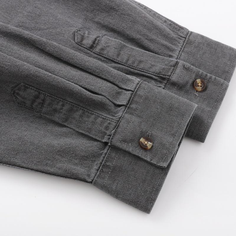 Autumn Men'S Long-Sleeved Denim Shirt Simple Solid Color Loose Casual Shirt Jacket