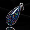Natural Opal Pendant Multicolor 925 Sterling Silver 22.5 ct Pear Cut October Birthday Birthstone