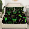 Cartoon mushroom pattern mattress four-piece bedding set bedroom dormitory bedding decoration