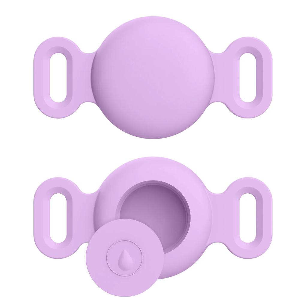 Soft Silicone Case With Keychain For Apple Airtag Dog Cat Collar Anti-Scratch Protective Cover For Air tag Luggage Backpacks