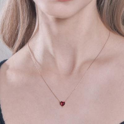 ELLE Jewelry Colored Cubic Heart Necklace ELBRNN181