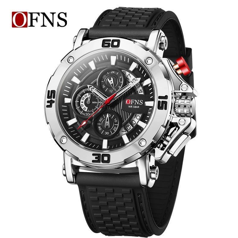 Luxury Fashion Man Watch Waterproof Luminous Chronograph Stainless Steel/Silicone Strap Watches For Men Sports Outdoor Men's Quartz Wristwatch