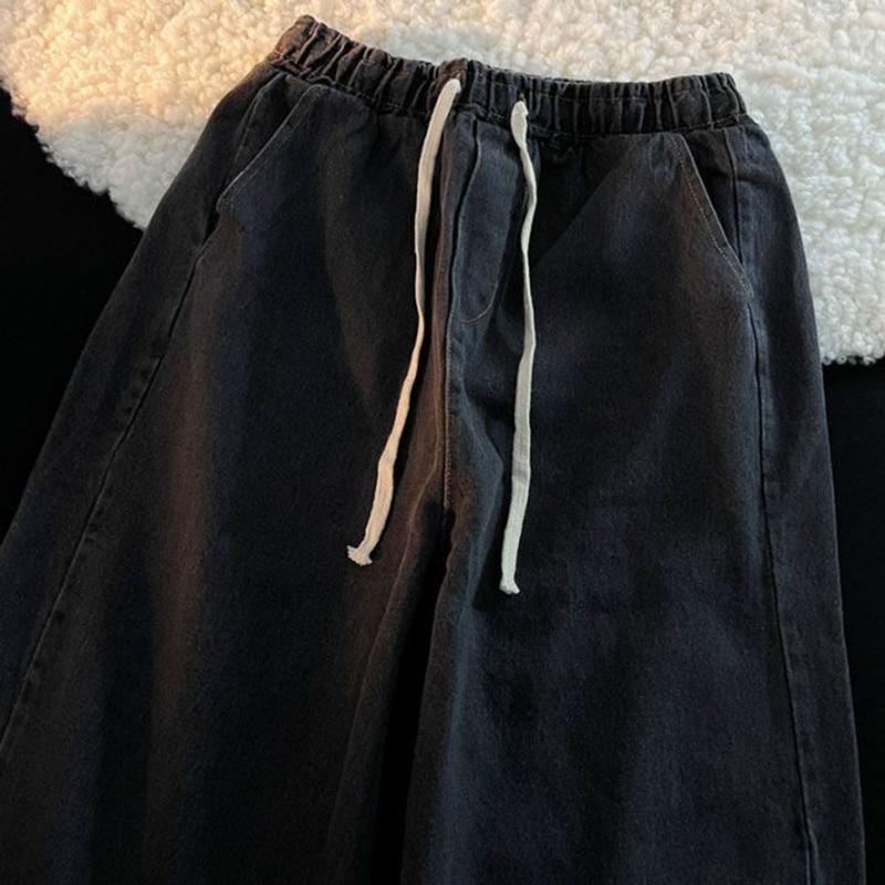 Blugi harem largi, casual, pentru femei, primăvară, toamnă, elastici, talie înaltă, pantaloni largi din denim, moda coreeană, supradimensionate, 100 kg, vintage, vaqueros