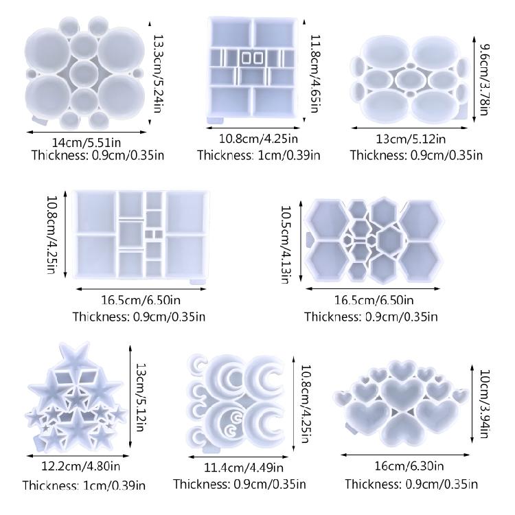 Molde de Silicone de Cristal para Colar com Furo para Fazer Joias Acessórios de Brincos de Figura Geométrica Molde
