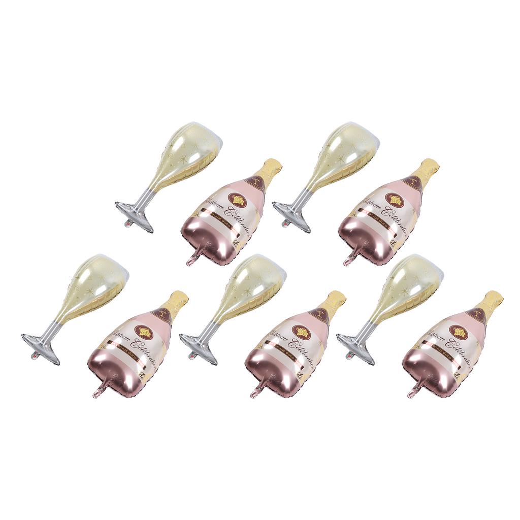 5set Champagneballong Roséguld Ölflaska Vinglasform Återanvändbara Partyballonger Dekorationer