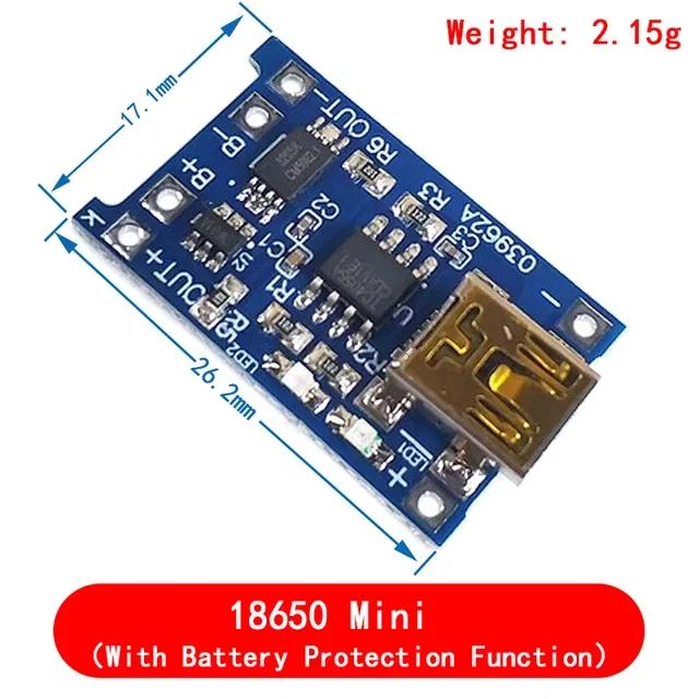 1pcs TP4056 5V 1A Type-c USB 18650 Lithium Battery Charging Board Charger Module with Protection Dual Functions