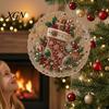 Kit di Creazione per Principianti, Kit Pittura Suncatcher con Perle Finte di Natale, Set Artistico Fai-da-te con Perline 3D di Babbo Natale Pupazzo di Neve Albero, Decorazione Fatta a Mano