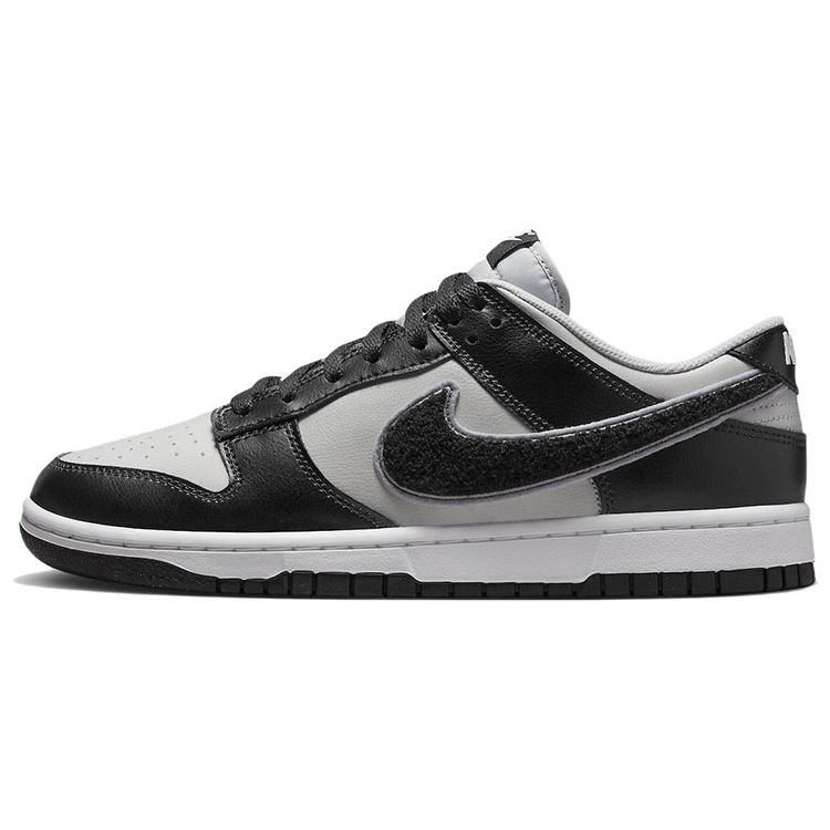Nike Dunk Low Retro Chenille Swoosh Men Skate Shoes Black Grey DQ7683-001 EU 42