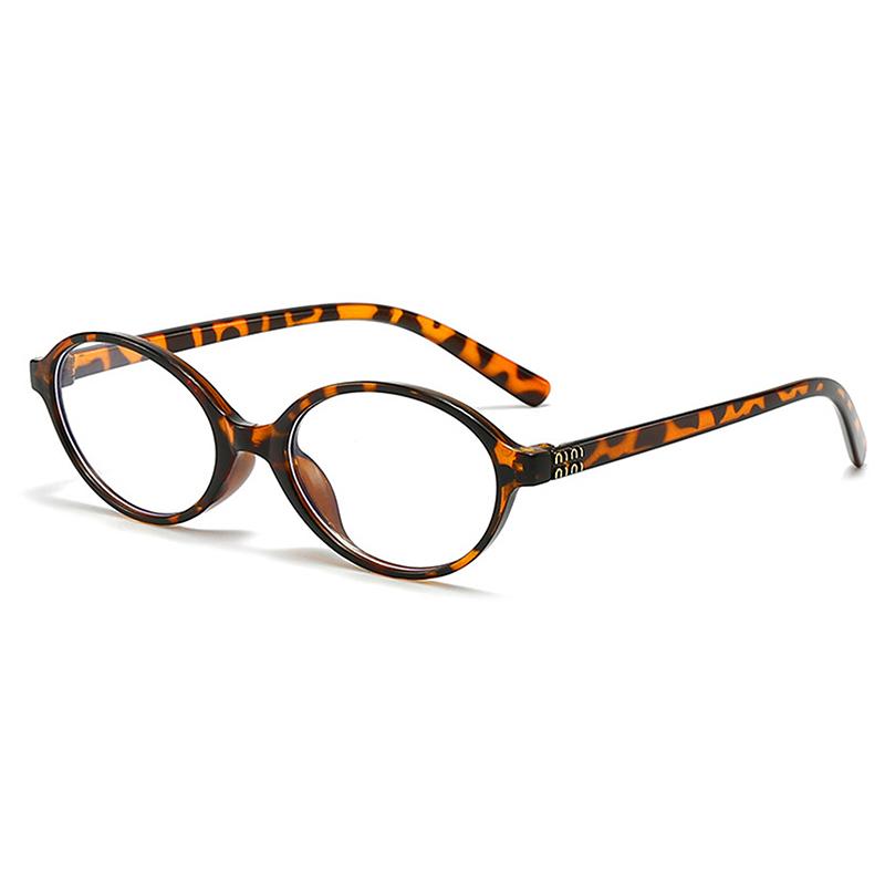 Ovale Kleine Rahmenbrille Retro Damen Koreanische Schlichte Brille Blaulichtfilter Brille Augenschutz Leoparden Sonnenbrille