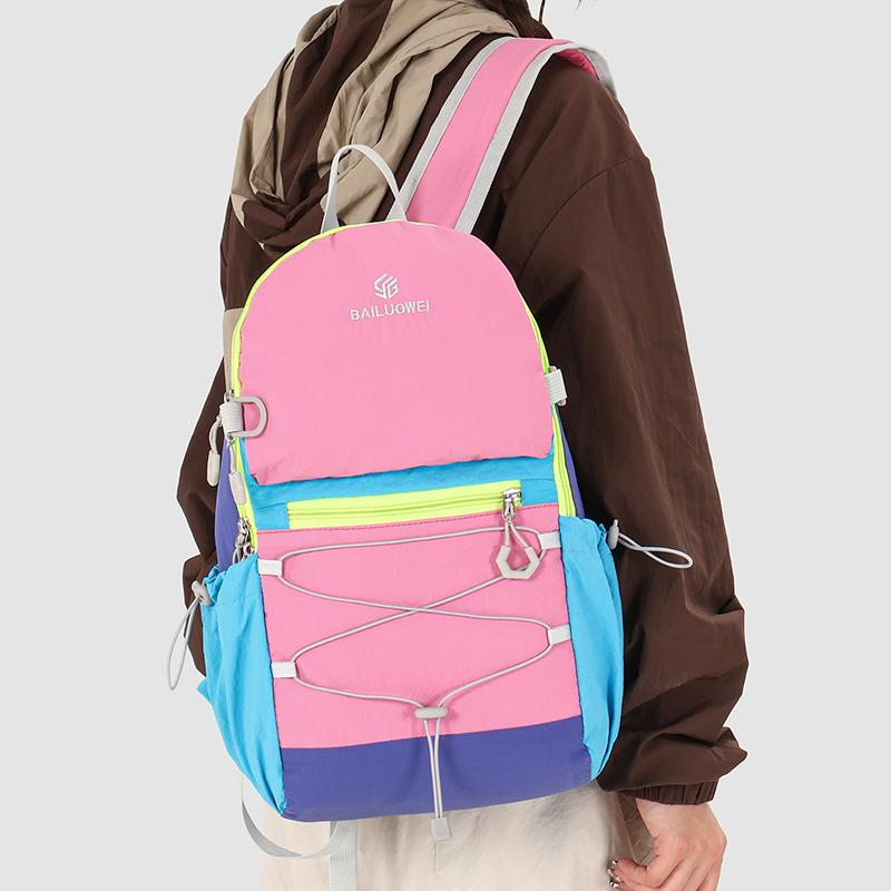 Lightweight Color Block Backpack Unisex Commuter Travel Large Capacity Outdoor Backpack
