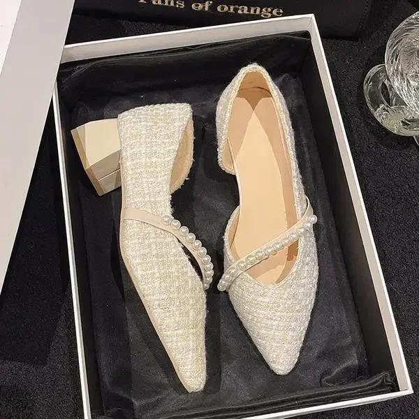 

Женские сексуальные туфли на высоком каблуке с закрытым носком 2024 года, фирменные туфли-лодочки на шнуровке, милые массивные босоножки, обувь с острым носком, на танкетке, без застежек 38