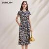 Zhaojun Mulberry Silk Printed Midi Dress