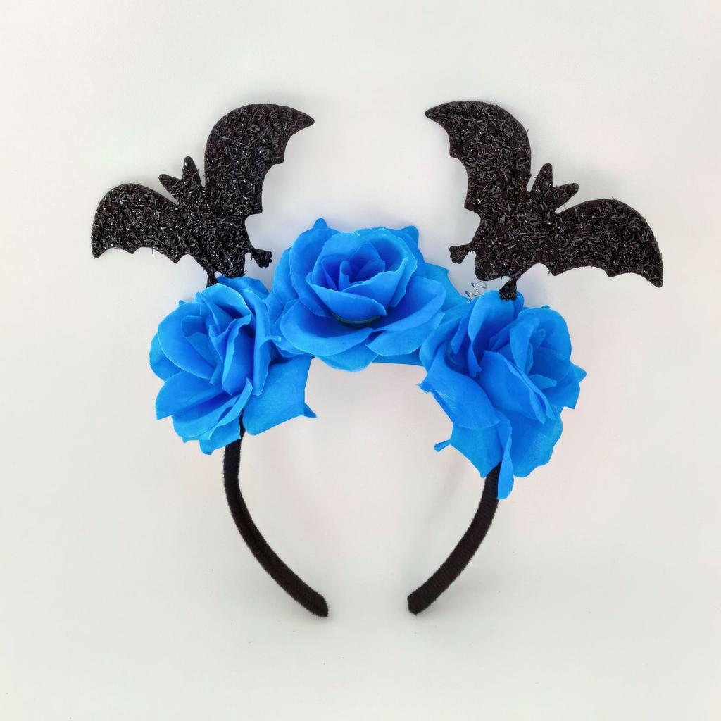 Halloween Black Bat Headband Ghost Festival Party Witch Mischievous Rose Adult Hair Accessories