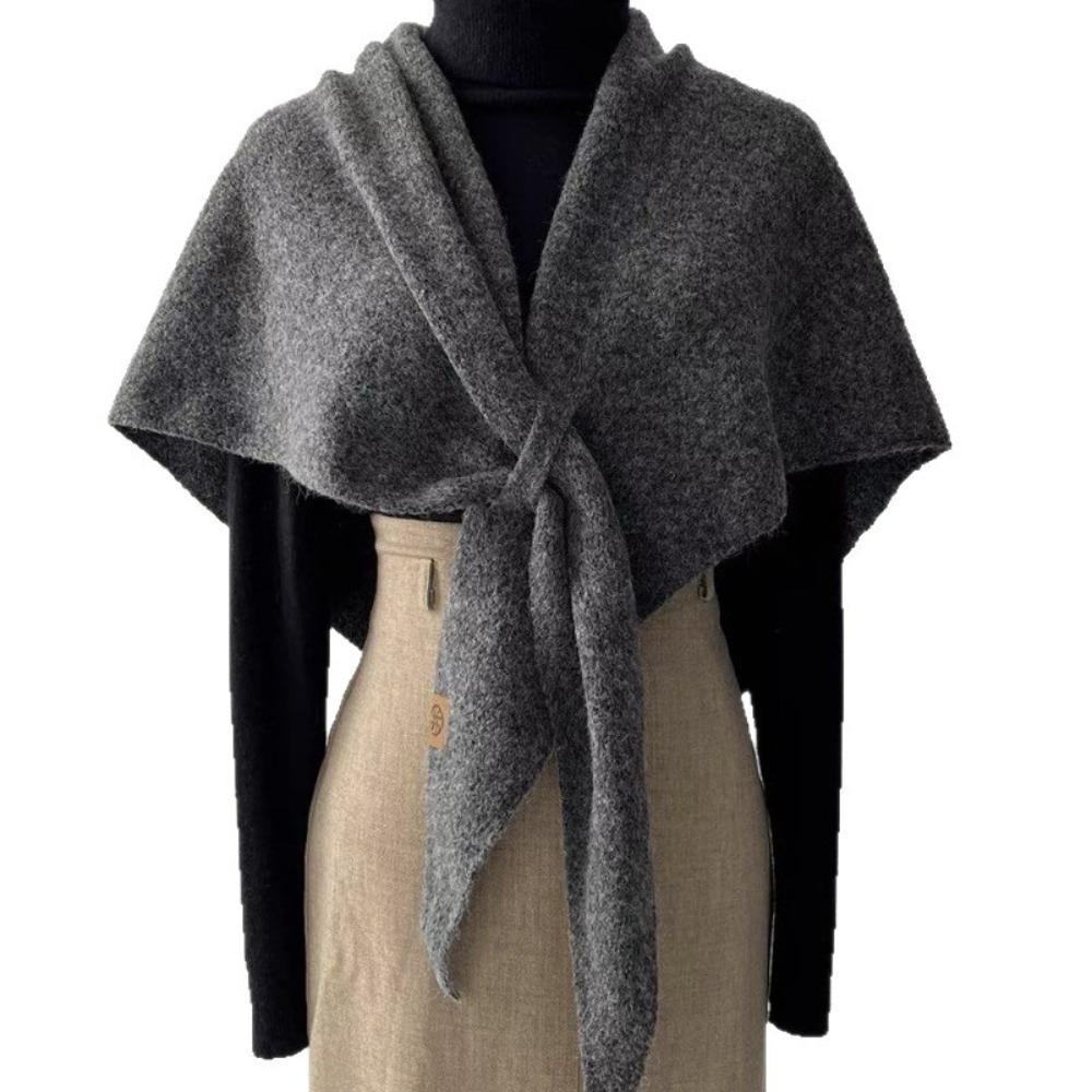 Triangle Scarf Scarf Solid Color Shawl Cape Autumn and Winter Women's High-end Shawl Blanket Warm Small Cape Cape