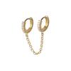 B109A Fashionable Ladies' Zirconia Dangle Earrings with Double Ear Hole and Ear Cuff