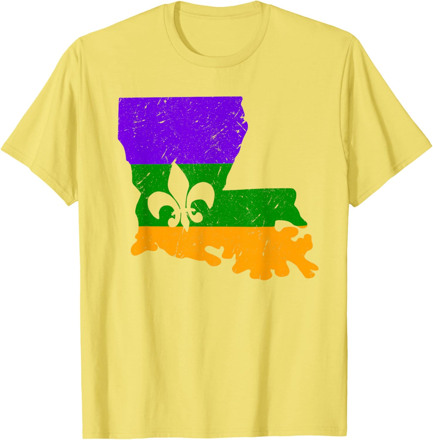 Distressed Mardi Gras Fleur De Lis TShirt unisex fashionable springsummer style 2026 new arrival S