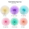 6Pcs/Set Hanging Ornaments Paper Fan Flowers Flower Paper Crafts  Wedding Party Decoration