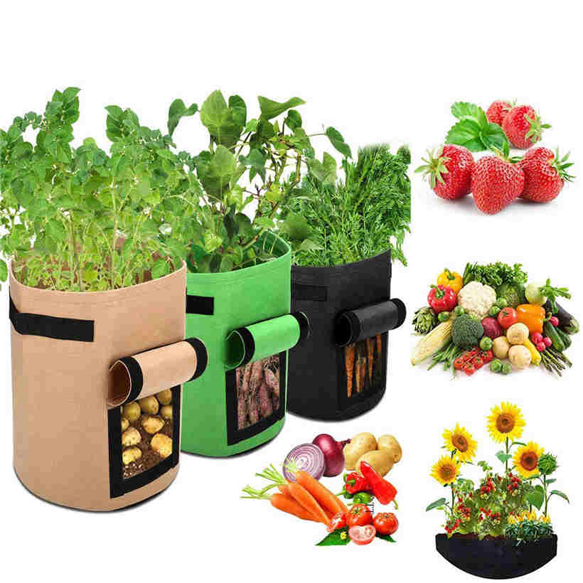 Felt Plant Potato Planting Bag Planting Bucket DIY Potato Tomato Planting Container Bag