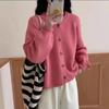 Strickjacke neue einreihige lose rundhals Koreanische version abnehmen internet rot pullover jacke mit gerollt kanten