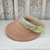 Light Luxury High-end Raffia Empty Top Straw Hat Women's Summer Sunshade Cap Sun Protection Big Edge Sun Hat Sequined Hat