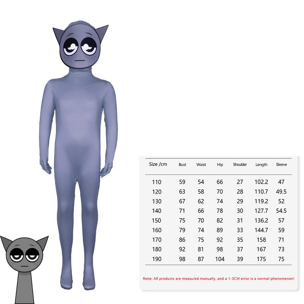 Sprunki Cosplay Costume Adult Kids Monster Horror Game Jumpsuit Bodysuit Carnival Party Role Play Child Girl Clothes