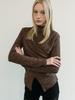 MOIFAIRE Layered Wrap T-Shirt/Brown