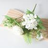 Mixed Artificial Flower Bouquet Faux Silk Rose Hydrangea Flowers with Stem Fake Wedding Bouquet for Bridal Floral Arrangement Home Table Centerpiece