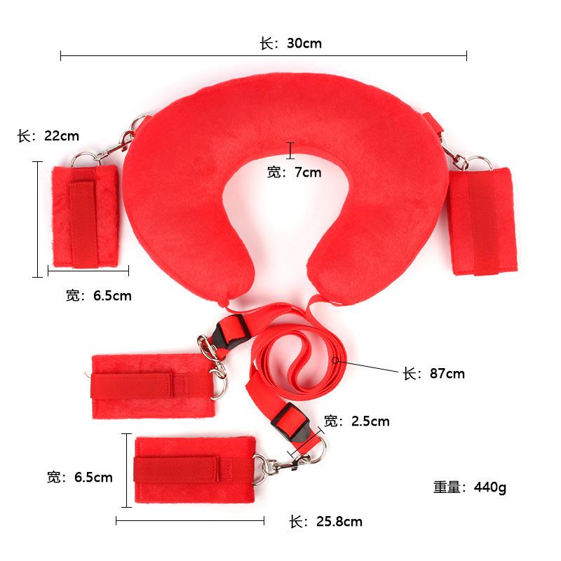 Soft Neck Pillow Open Leg Props Handcuffs Anklecuffs BDSM Bondage Kit Erotic Sex Toys for Couples Women Men Roleplay Adult Games