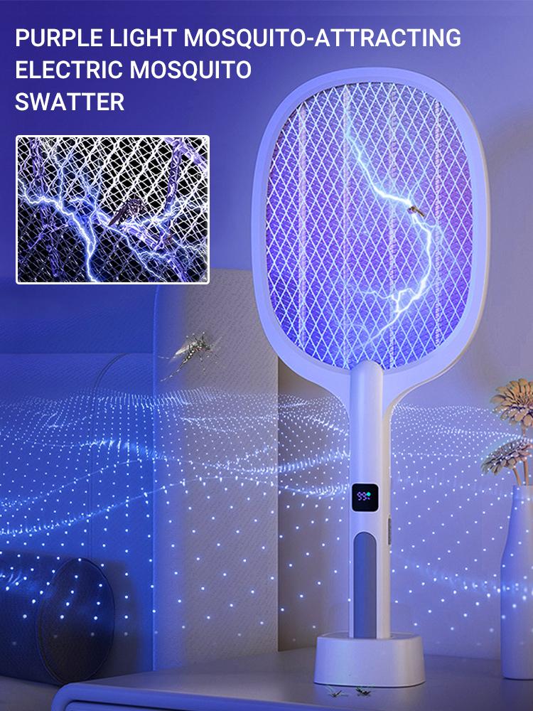 4000V Type-C Electric Fly Swatter Killer Insect Rechargeable Detachable Handheld Automatic Tapping Mode Indoor and Outdoor