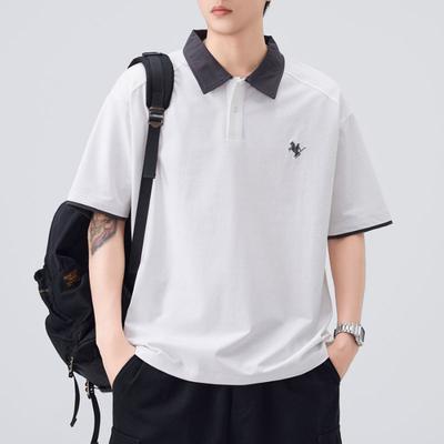 Men's Summer New Loose Short-sleeved POLO Shirt Men's Lapel Thin Short T-top