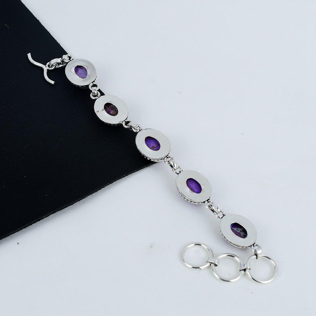 Изящный браслет из драгоценных камней кашмирского рубина ручной работы из стерлингового серебра 925 пробы, браслет из кашмирского рубина для жены, браслет унисекс, подарок на помолвку