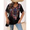 Plus Size Women's T-Shirt Boho Harajuku Graphic Print Summer Short Sleeve Casual Tops Street Fashion T-Shirt Female Clothing