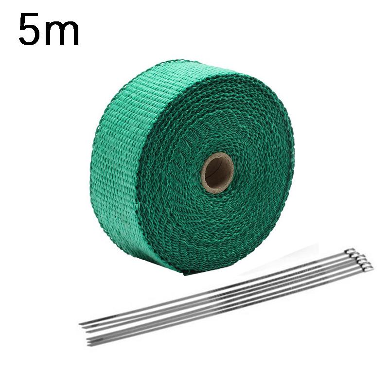 5M Roll Fiberglass Heat Shield Motorcycle Exhaust Thermal Tape Heat Wrap Resistant Downpipe For Motorcycle Car Accessories