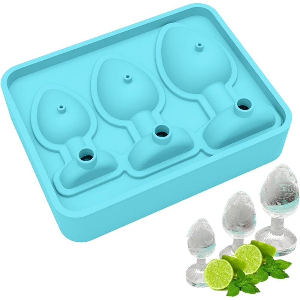 Ice-Cube Mold, Funny Silicone Anal Plug Ice Tray, Silicone ice-Cube Tray with Lid,Easy Fill and Release ice-Cube Maker
