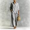 TIFICY Pantaloni da donna moda casual primavera autunno stampa tinta unita manica lunga collo a polo pantaloni tute