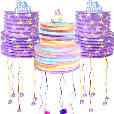 1pc Rainbow Unicorn Theme Birthday Pinatas Cute Horse Candy Gift Pinata Toy For Kids 1st Birthday Party Favors Decor Baby Shower