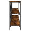 Console Table Smoked Oak 200 x 30 x 75 cm Wood Based Material and Iron