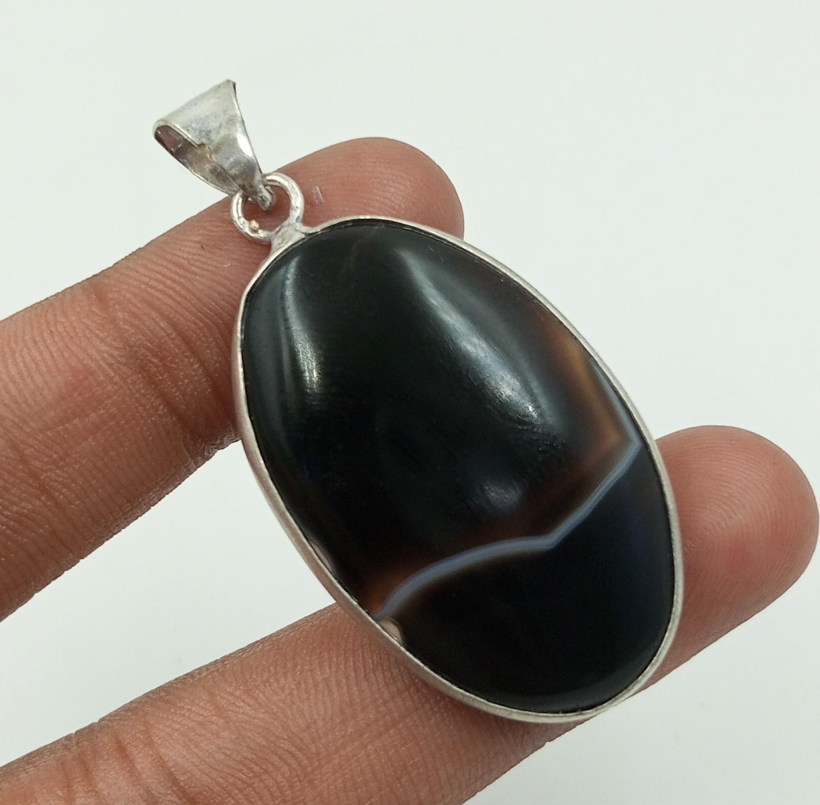 

Полосатый агатовый драгоценный камень 925 пробы с серебряным покрытием безель кулон ювелирные изделия