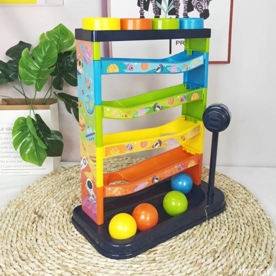 1 Set Track Toys 5 Layers Building Block Design Exercise Hand Strength Slide Down Assembly Joy Entertainment ABS Pound