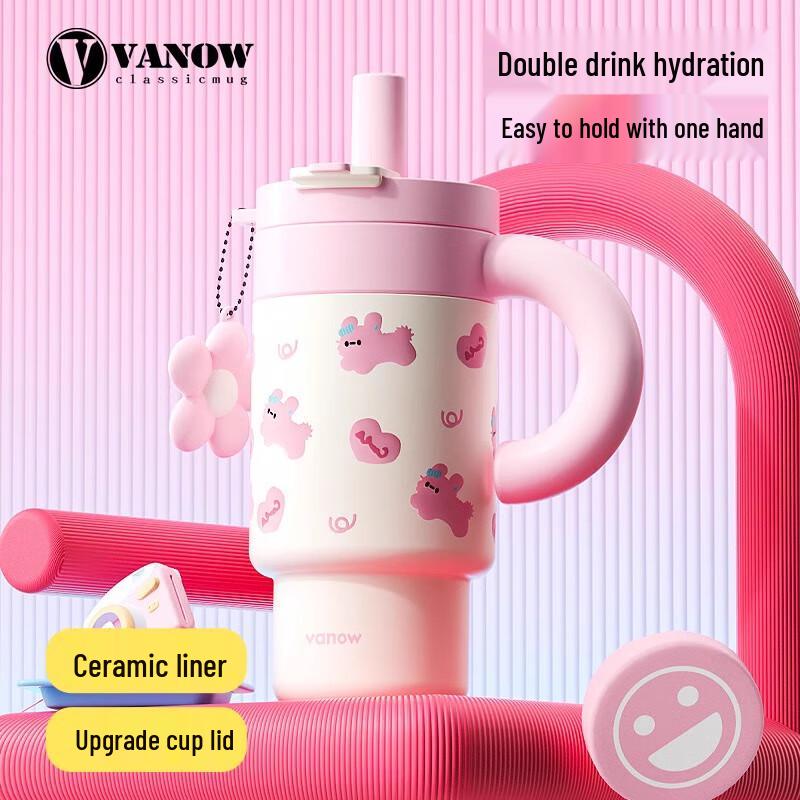 Vanow 750ml Insulated Stainless Steel Straw Tumbler for Women