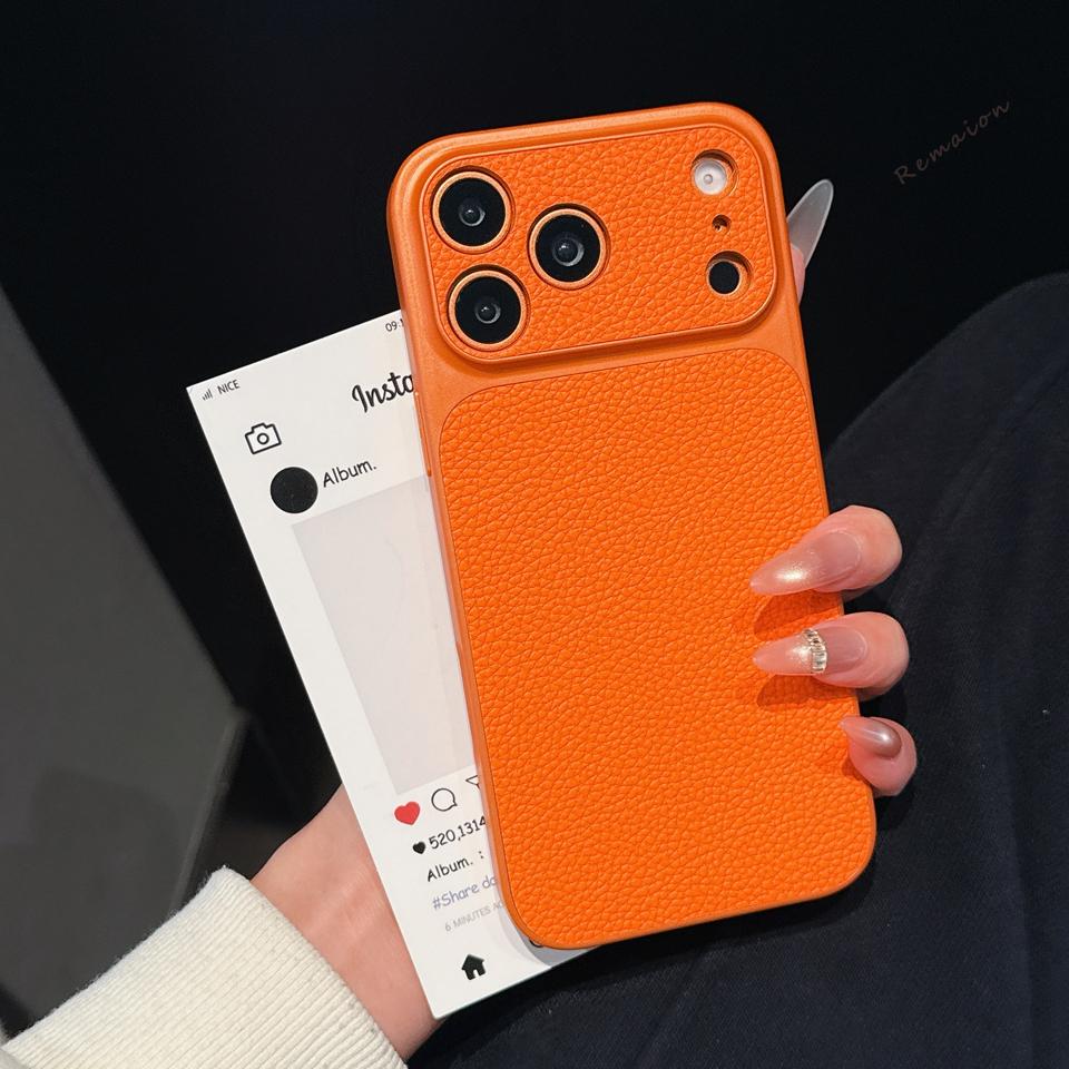 Lychee Retro Leather Phone Case For iPhone 11 12 13 14 15 16 17 Pro Max Air 15 16 14 Plus  Shockproof Hard Protector Cover